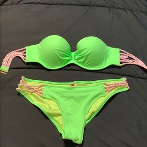 Victoria Secret Bikini Neon Green 34C/Medium